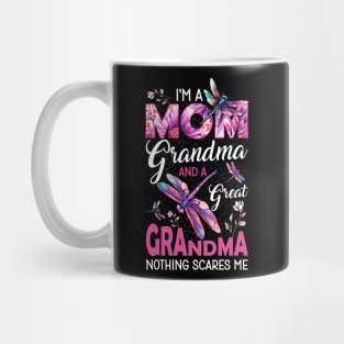 Dragonfly I'm a Mom Grandma and a Great Grandma Mug